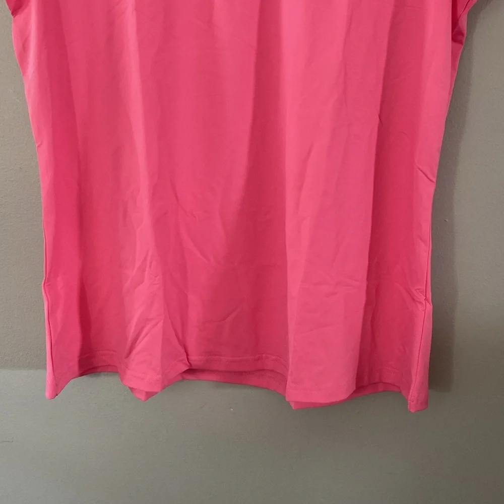 Pink Women's Polo Shirt Zip front - Picture 5 of 8